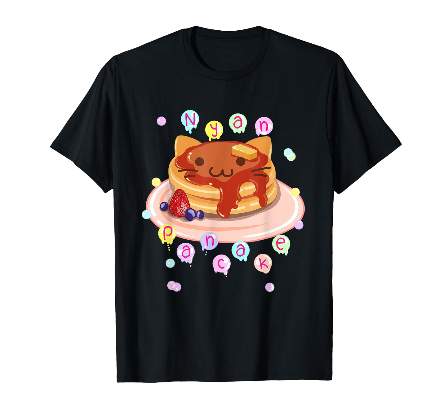 Nyan Cat Pancake Kawaii Cute Dark Color T-Shirt T-Shirt