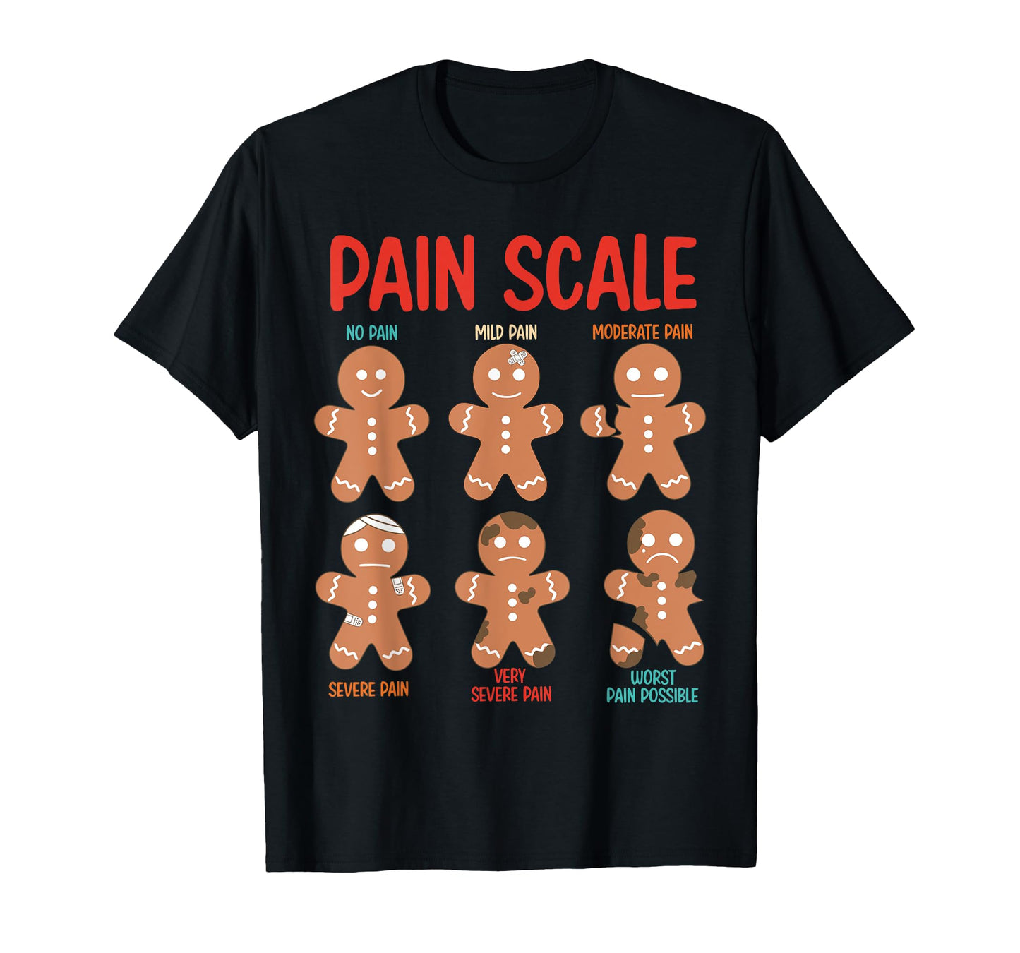 Pain Scale Funny Gingerbread Lovers T-Shirt