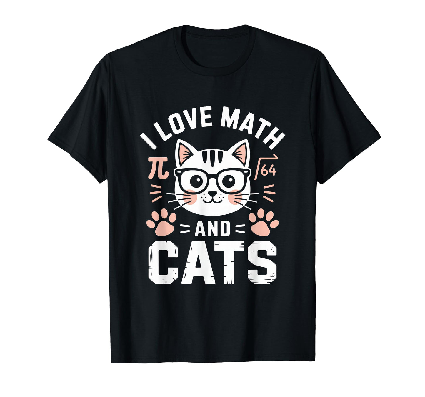 I Love Maths and Cats Funny T-Shirt