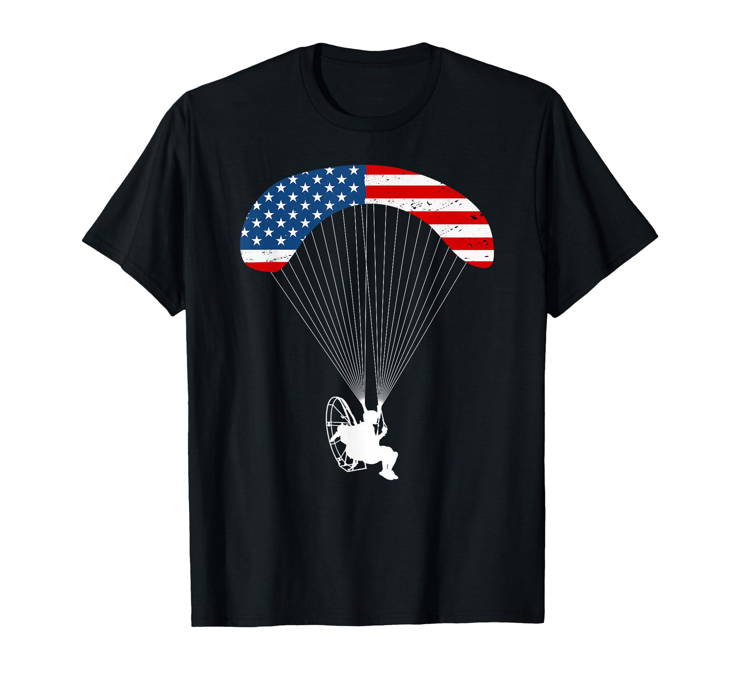 Paramotor Pilot USA American Flag Vintage Paramotor T-Shirt