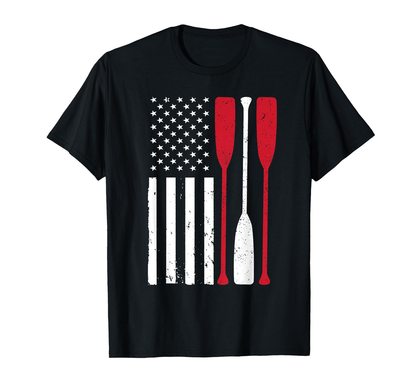 Funny Rowing Art Men Women US America Flag Coxswain Row Crew T-Shirt