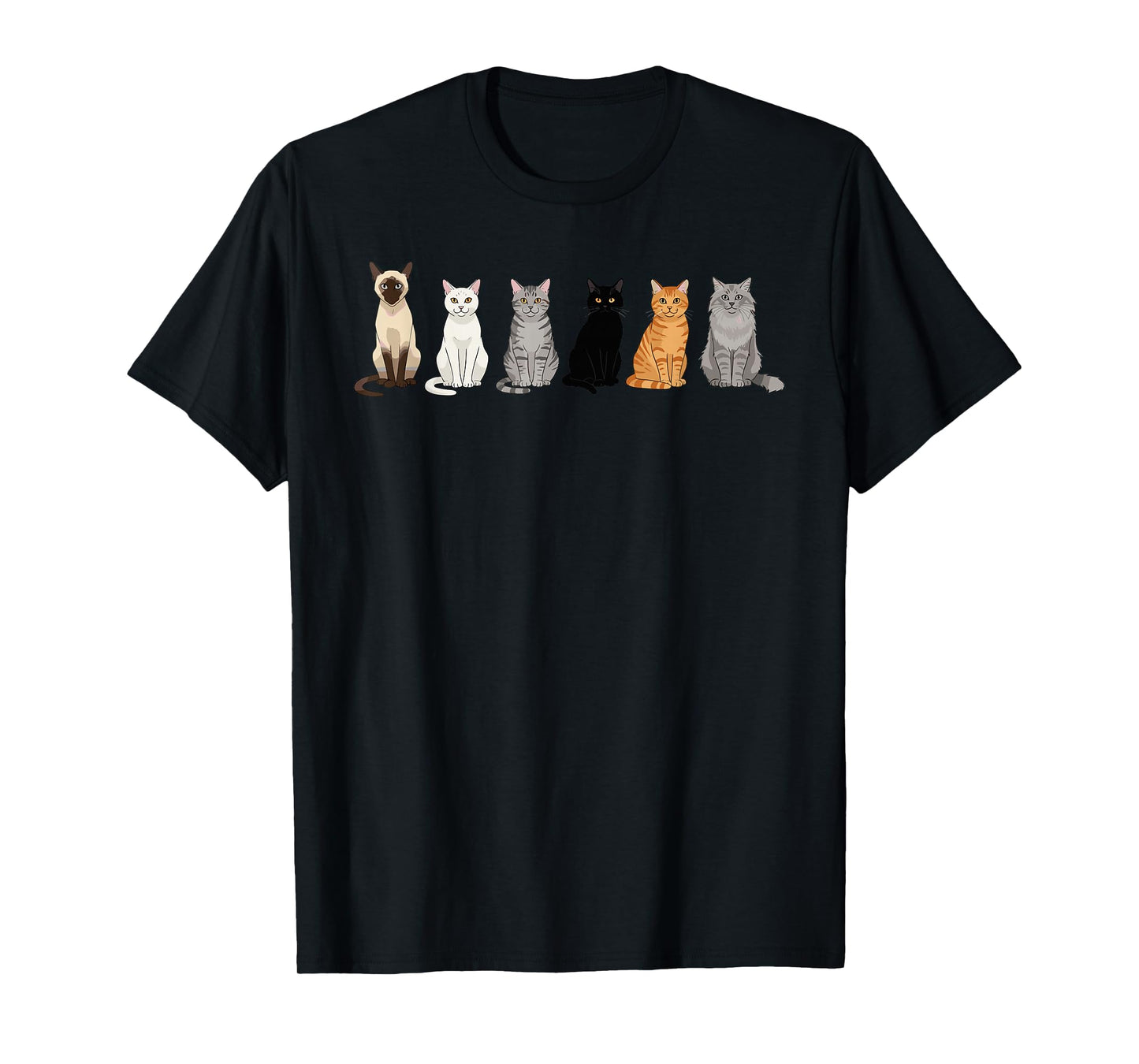 Cute Cartoon Cats for Cat Lovers Funny Cat Breed Gifts T-Shirt