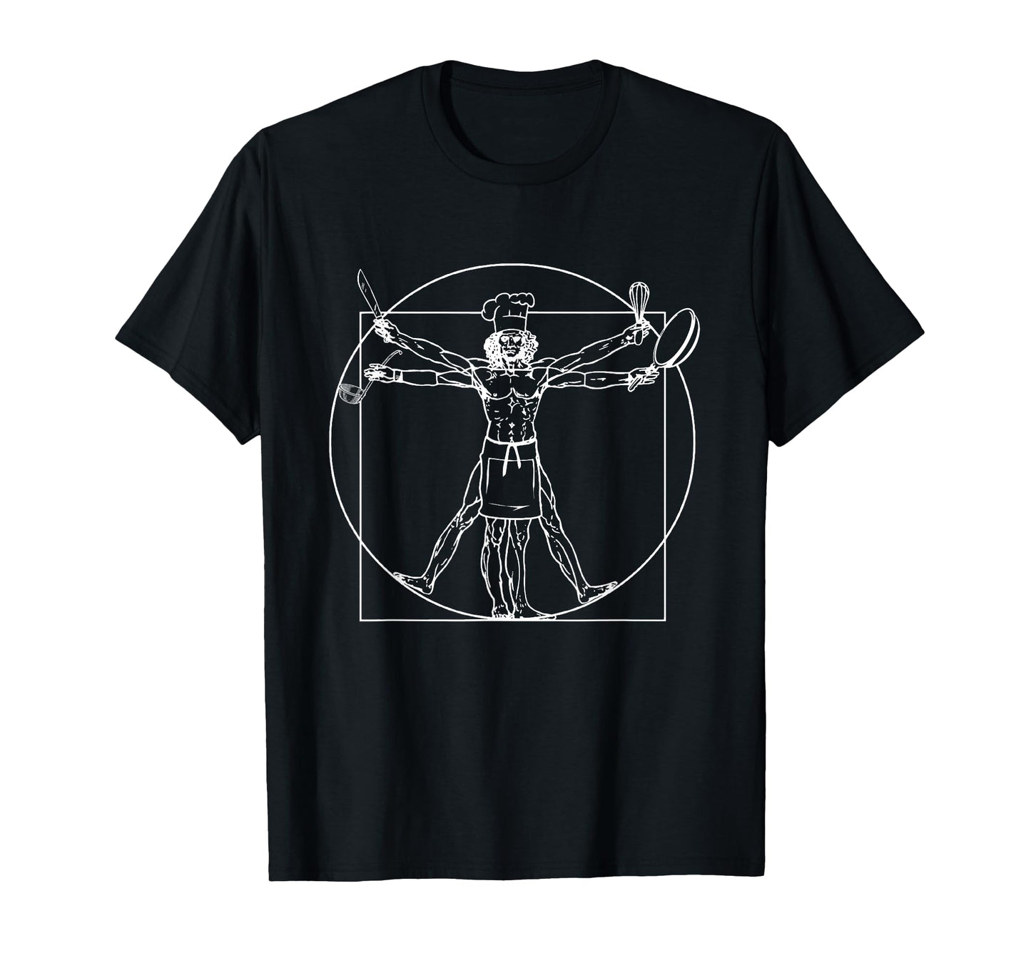 Chef Vitruvian Man Da Vinci Funny Cooking Gift T-Shirt