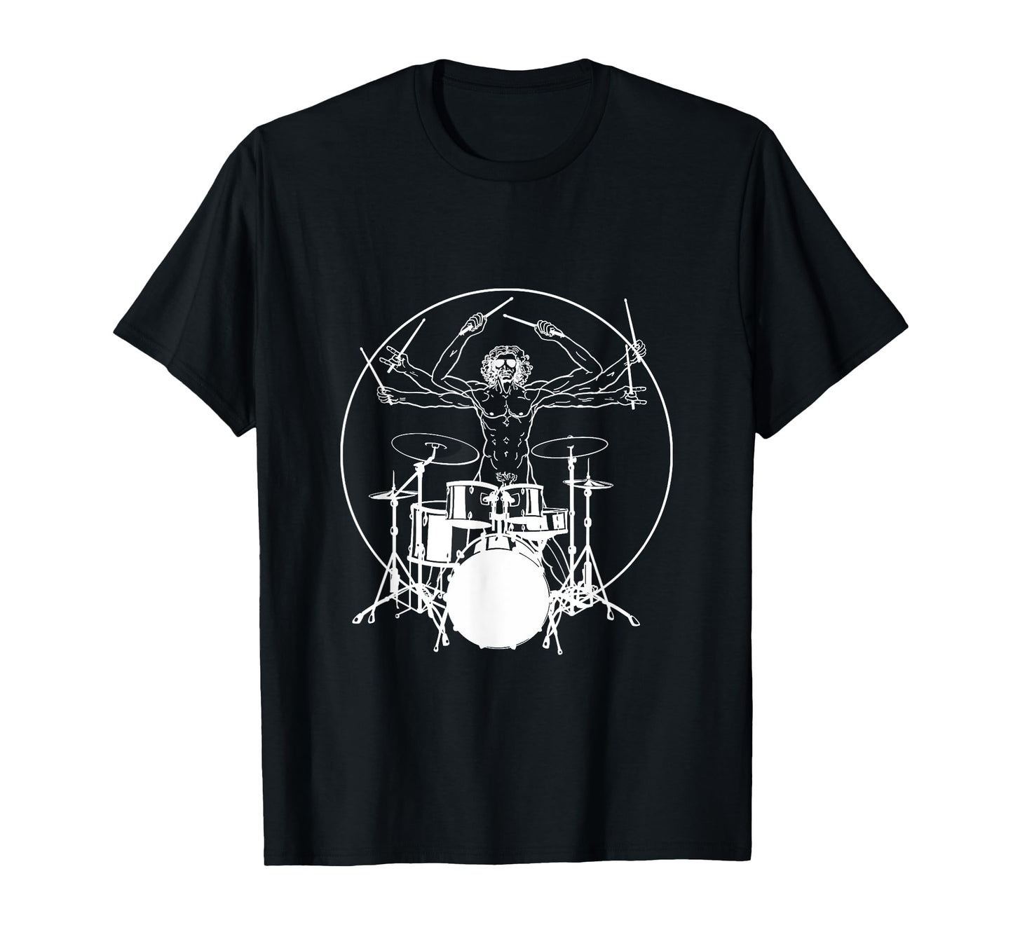 Vitruvian Man Drum Da Vinci Drummer T-Shirt