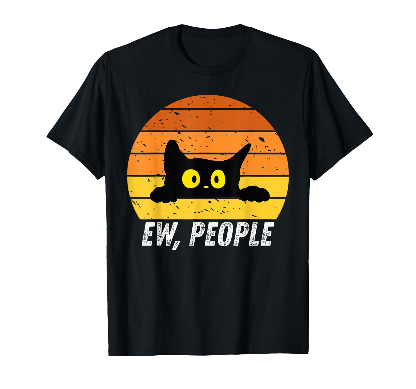 Ew People Retro Cat Funny Introvert Vintage Gifts Cat Lovers T-Shirt