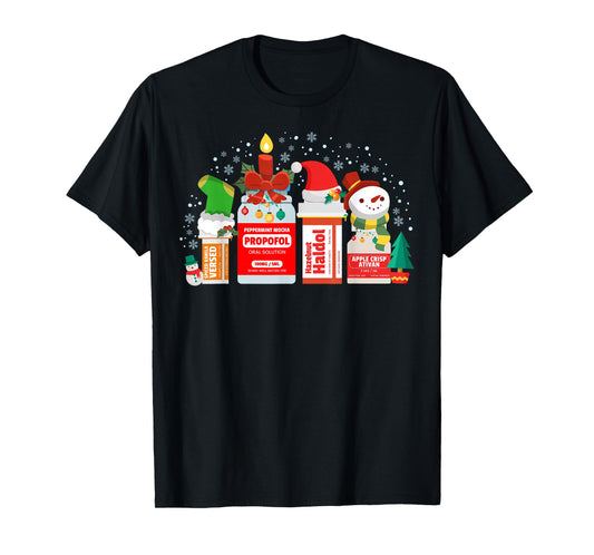 Christmas ICU Nurse Happy Nursemas Xmas Holiday Pajama RN T-Shirt