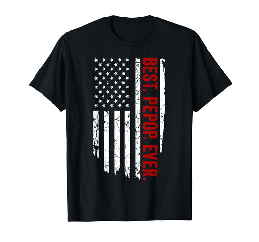 Vintage Funny American Flag Apparel, Best Pepop Ever T-Shirt