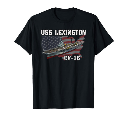USS Lexington CV-16 Aircraft Carrier Veterans Day Grandpa T-Shirt