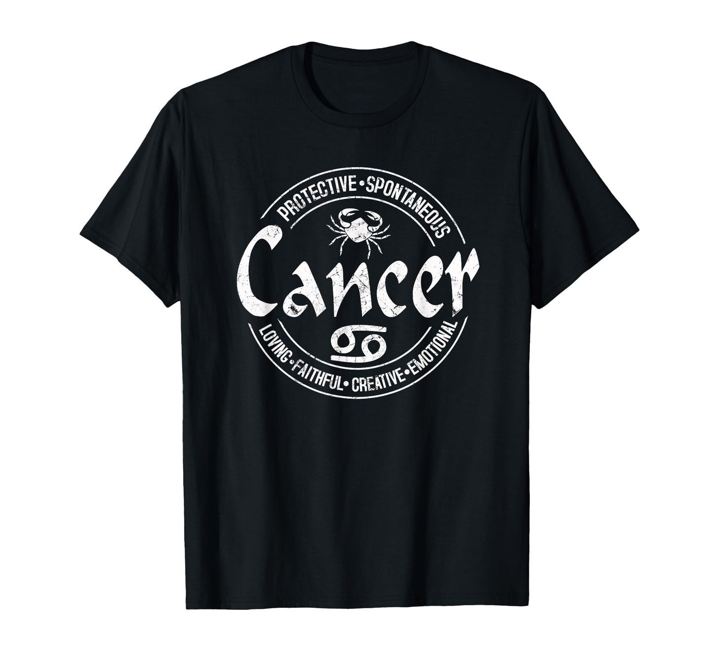 Cancer Virtues Vintage Style Zodiac Design, Cancer T-Shirt