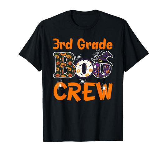 3rd Grade Boo Crew Halloween Gifts Teachers Students Costume T-Shirt