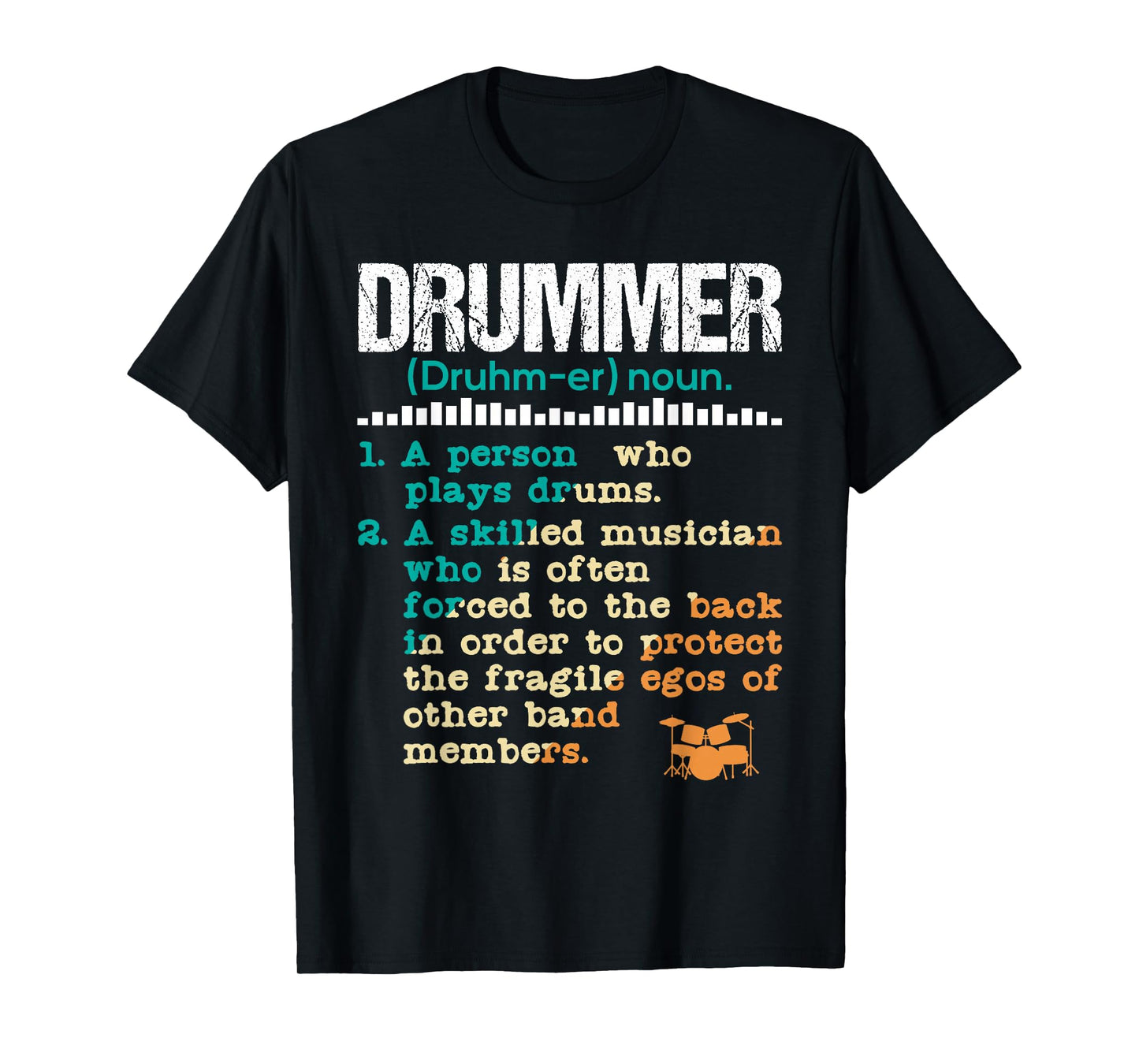 Drummer Definition - Funny Percussionist Drums Musician T-Shirt Small
