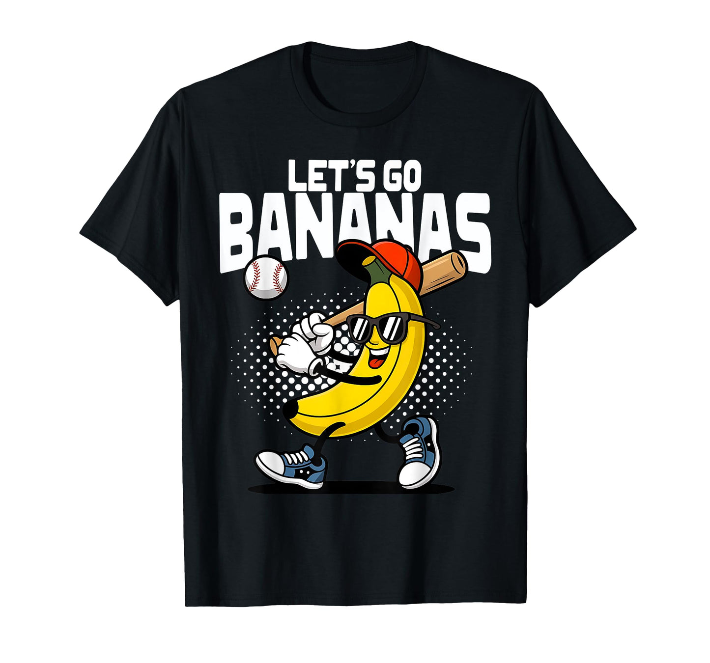 Let's Go Bananas Funny Banana Baseball Lover Banana T-Shirt