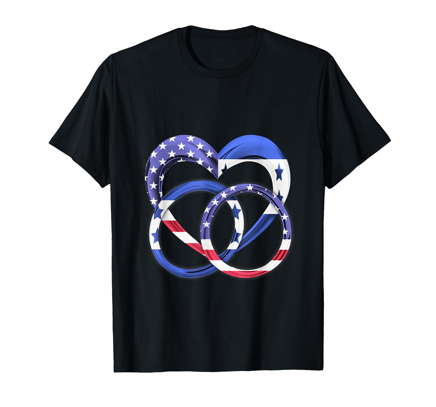 American Flag Heart Wedding Rings Marriage Honduras T-Shirt