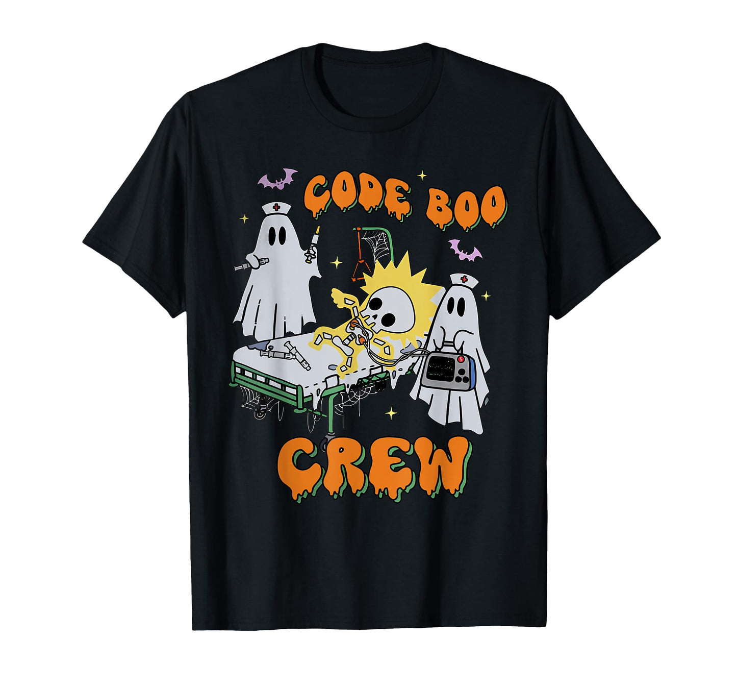 Code Boo Crew Funny Ghost Nurse Halloween Costume Nursing T-Shirt