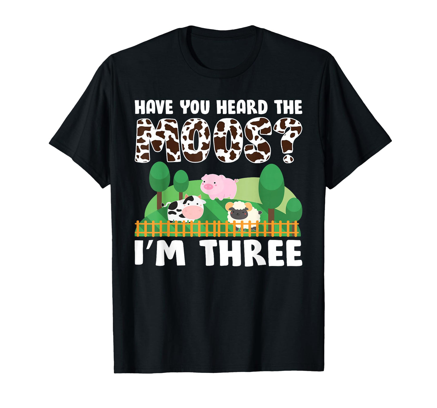 3rd Birthday 3 Year Old Farm Theme Animals Birthday Party T-Shirt