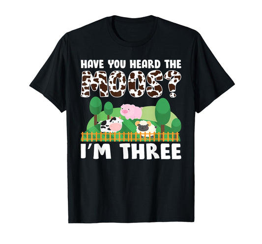 3rd Birthday 3 Year Old Farm Theme Animals Birthday Party T-Shirt