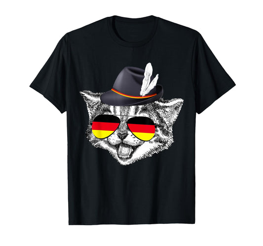 Cute Cat German Flag Oktoberfest Pride Germany Festival T-Shirt Small