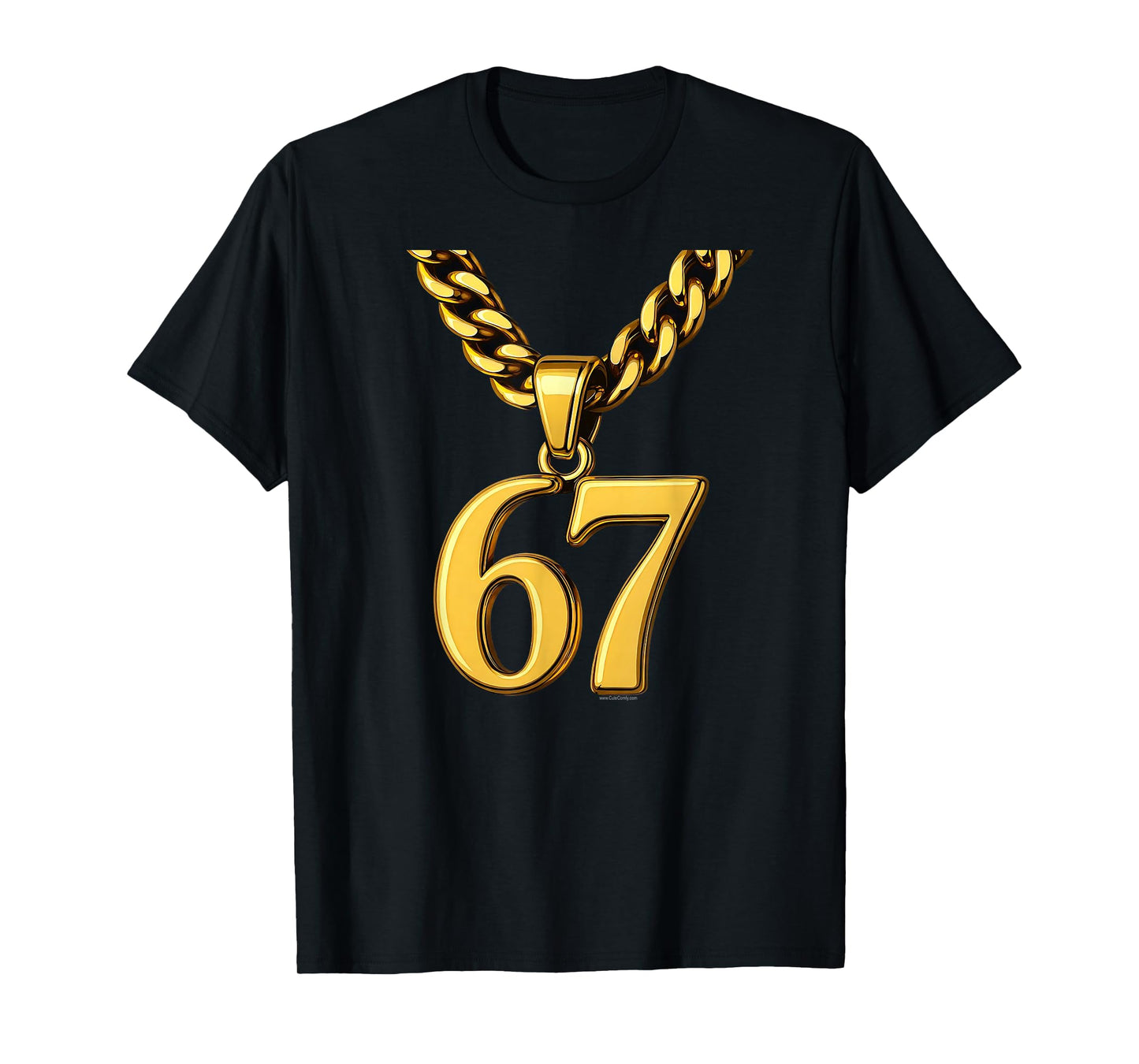 Funny Cool 67 Meme Numbers Medallion Six Seven Boys Men Teen T-Shirt