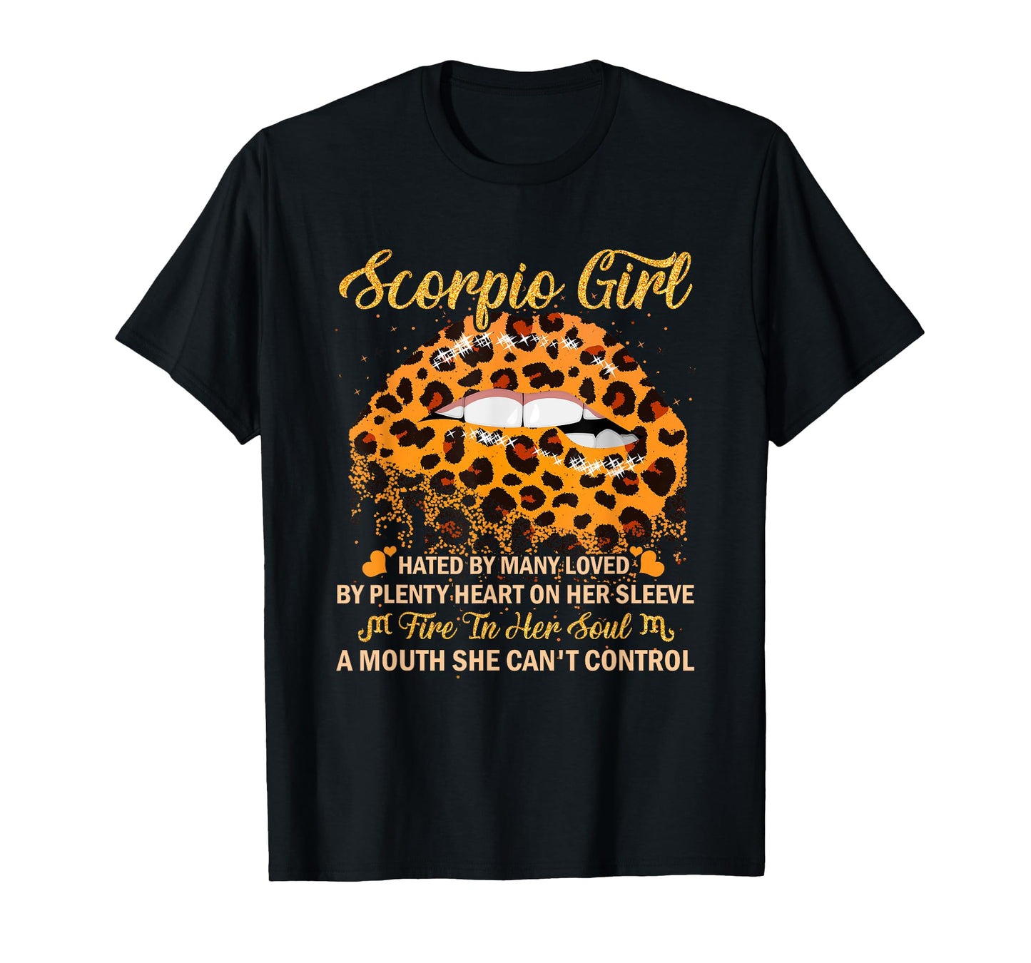 Scorpio Girl Birthday Leopard Sexy Lip Zodiac T-Shirt