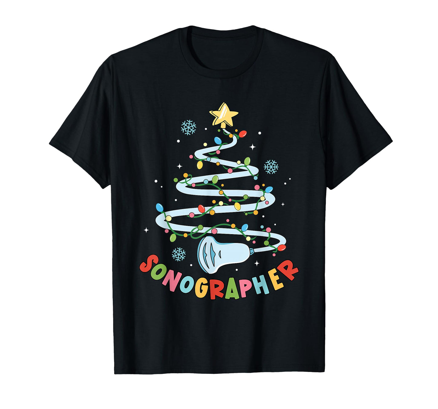 Funny Sonographer Christmas Tree Ultrasound Matching Group T-Shirt