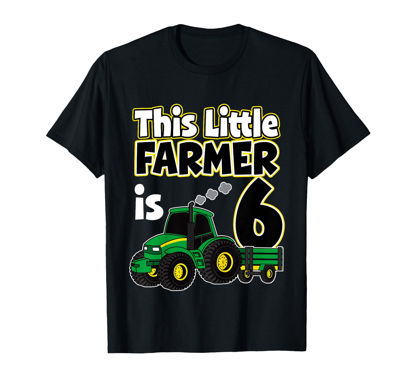 6th Birthday This Little Farmer Tractor 6 Year Old T-Shirt
