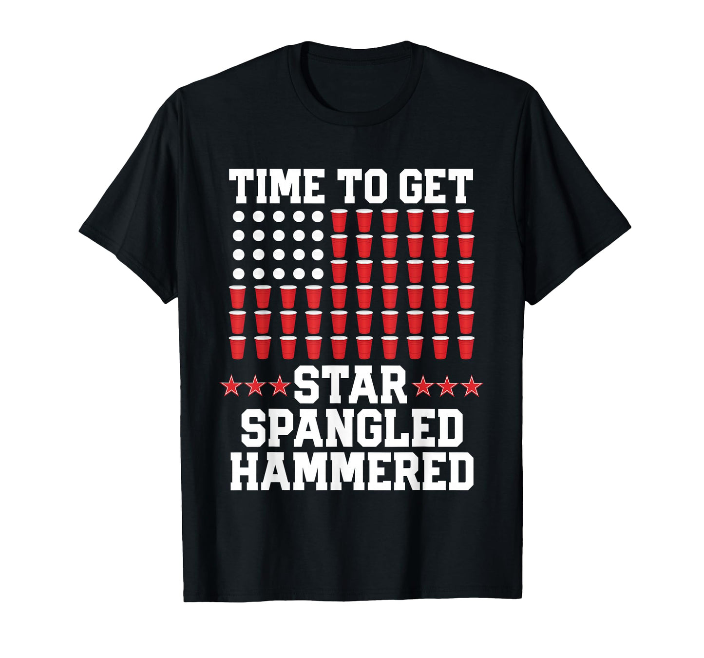 4th of July Gift Beer Pong American Flag Drinking T-Shirt