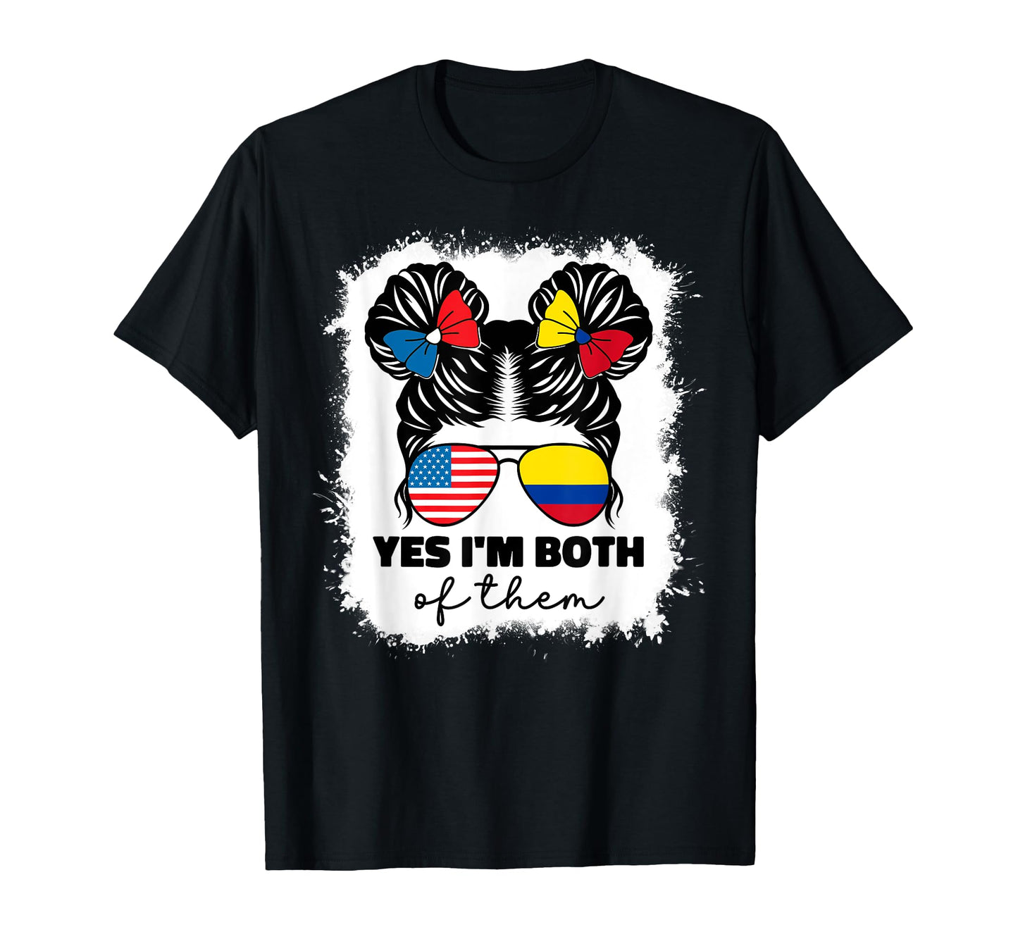 Half American And Colombian Usa Colombia Flag Kids Girls T-Shirt