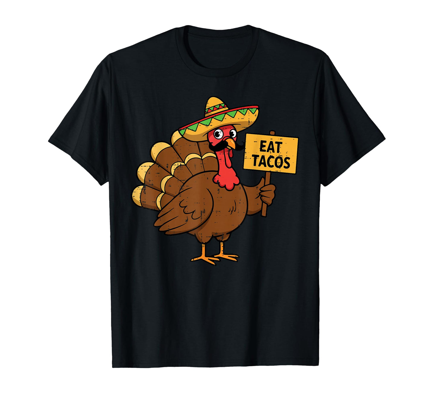 Thanksgiving Mexican Turkey Eat Tacos Funny Men Women Kids T-Shirt