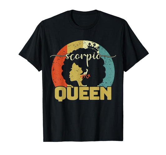 Scorpio Queen Birthday Scorpio Zodiac Sign Vintage Women T-Shirt