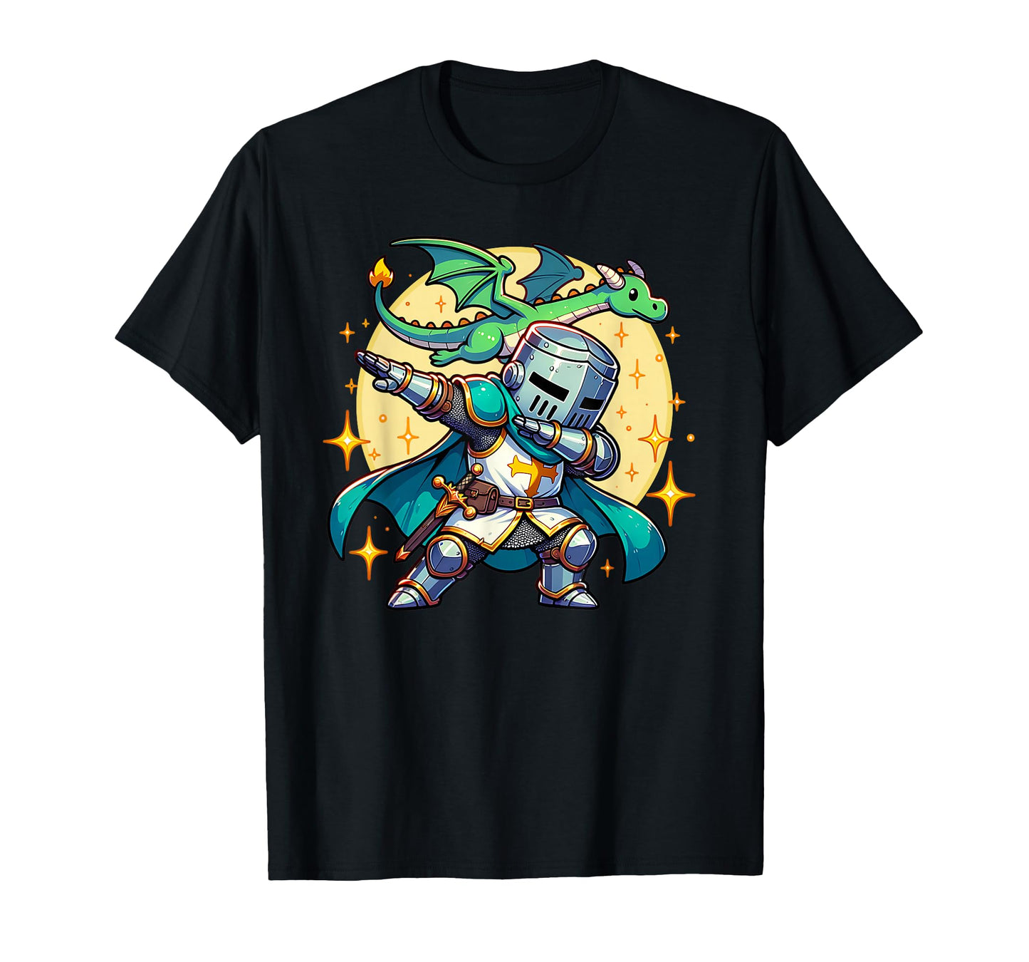 Dabbing Medieval Knight Dragon Funny Renaissance Ren Faire T-Shirt
