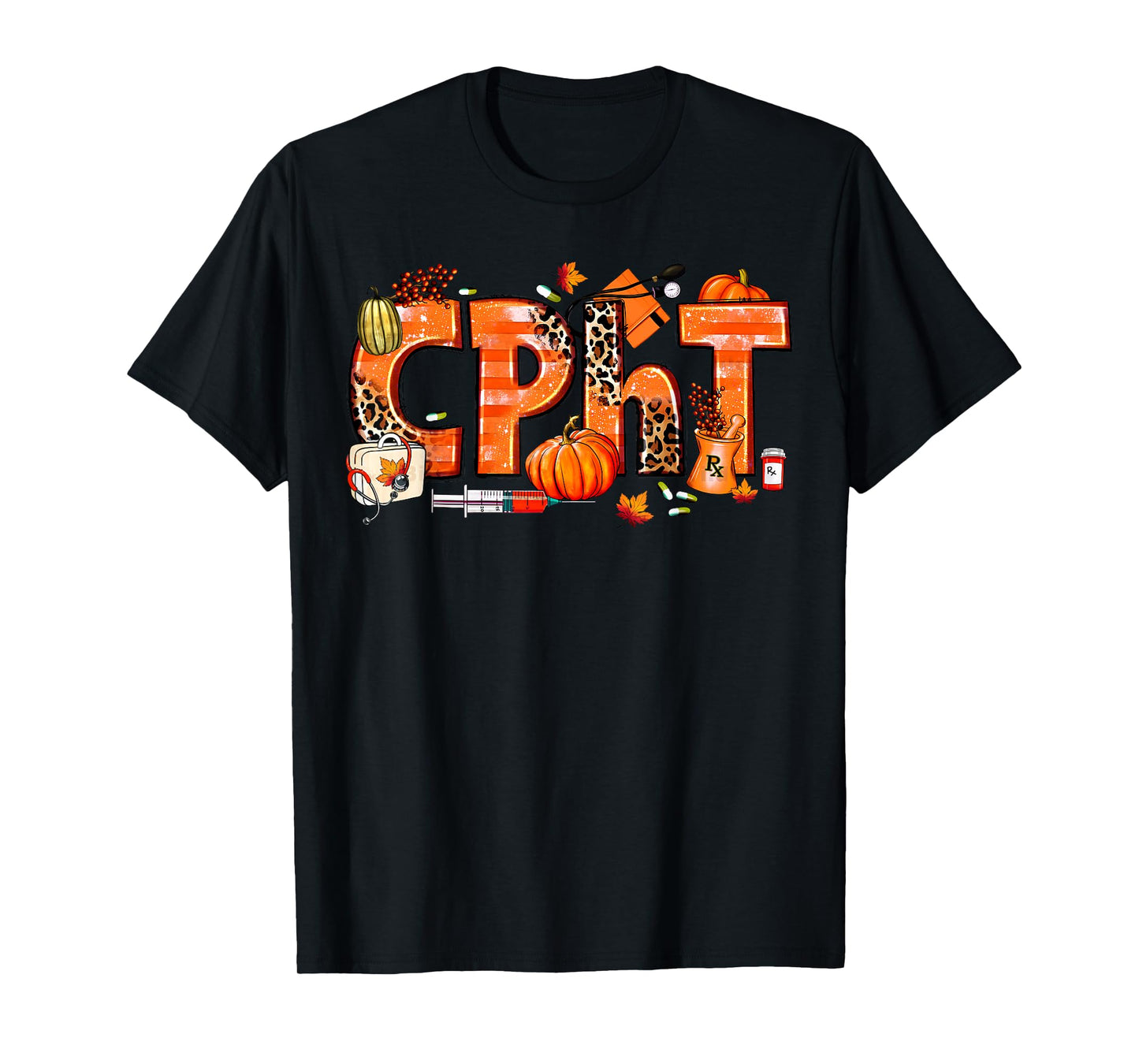 CPHT Pharmacy Technician Fall Autumn Pumpkin Thanksgiving T-Shirt