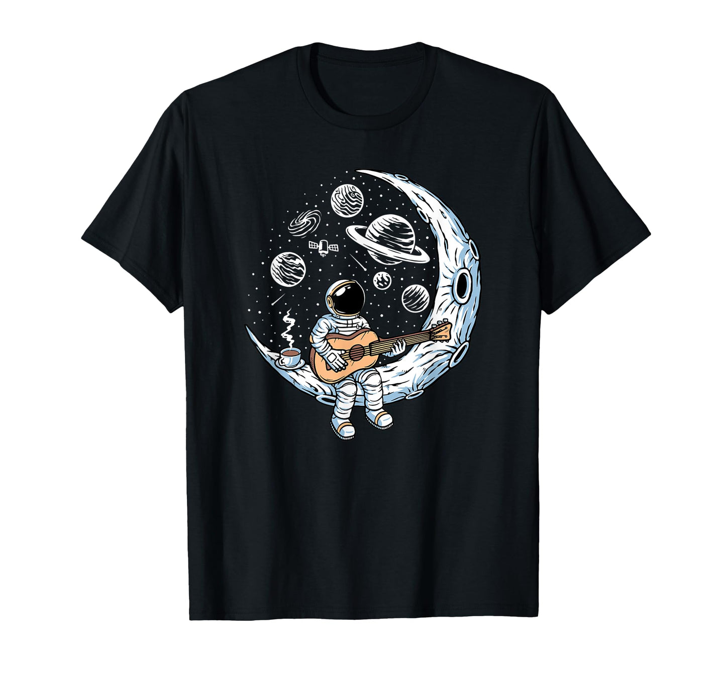 Astronaut playing guitar on the moon Spaceman allspace T-Shirt