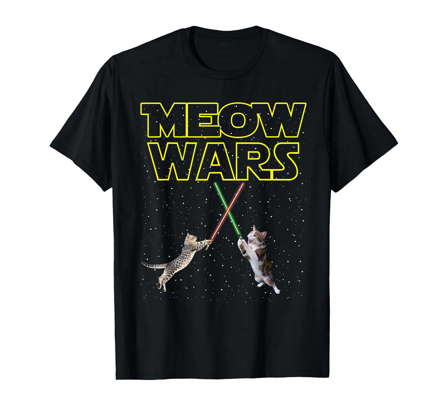 Meow Wars Cat Shirt Funny Gifts for Cats Lovers T-Shirts T-Shirt