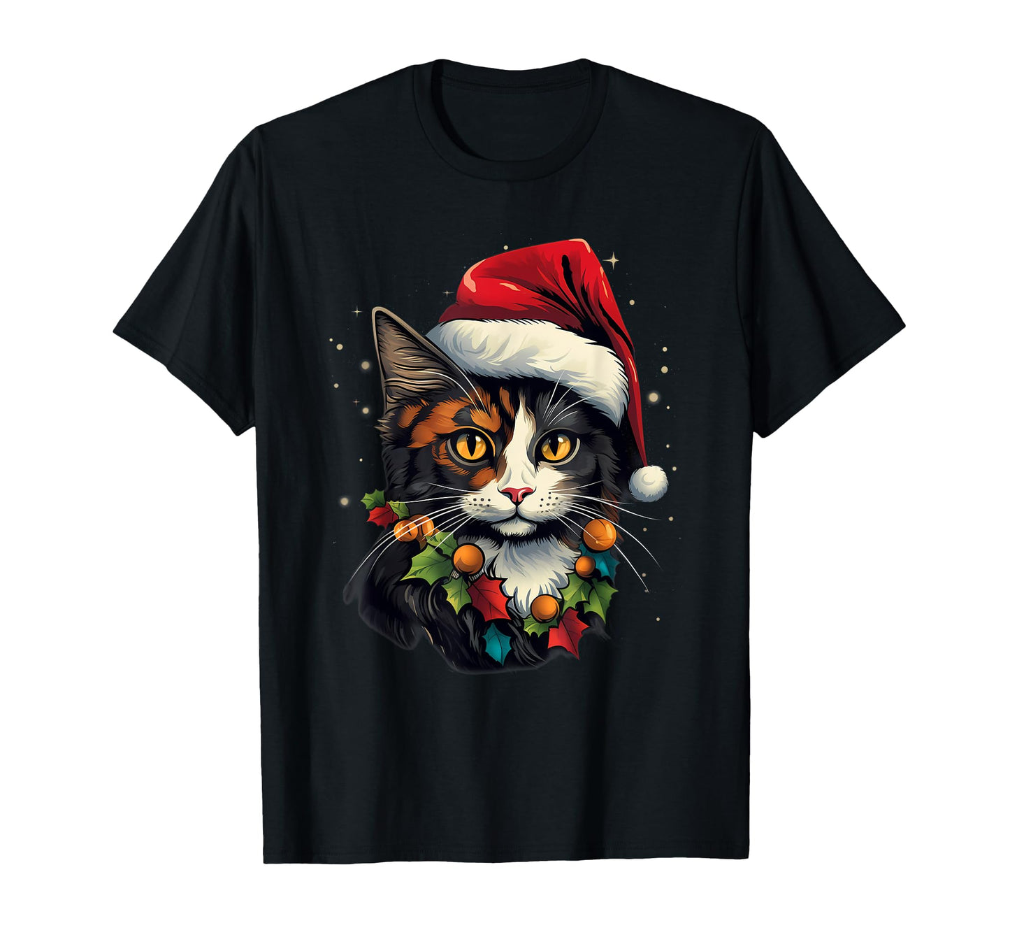 Merry Xmas Calico Cat Christmas T-Shirt