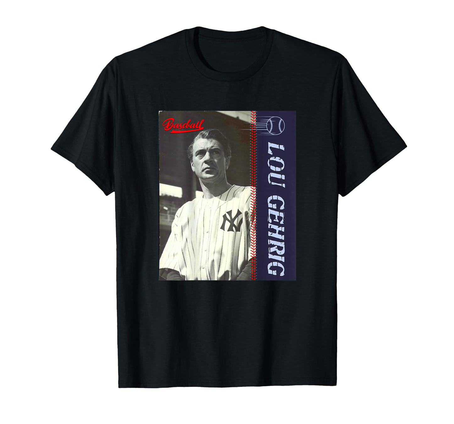 Lou Gehrig_Baseball_001_Back Printed T-Shirt