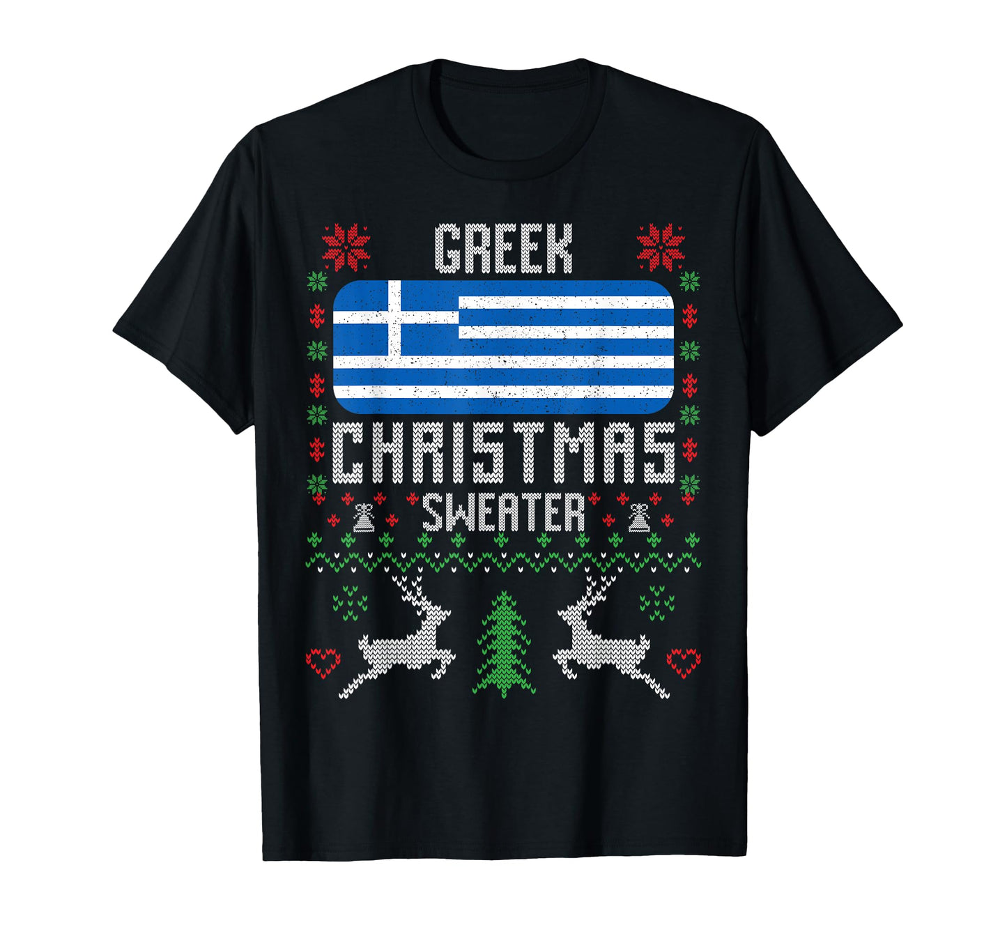 Greece Flag Greek Christmas Sweater T-Shirt