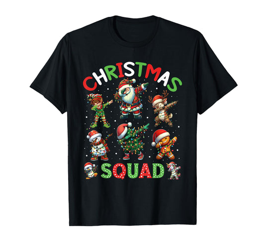 Christmas Squad Santa Dabbing Elf Family Matching Pajamas T-Shirt