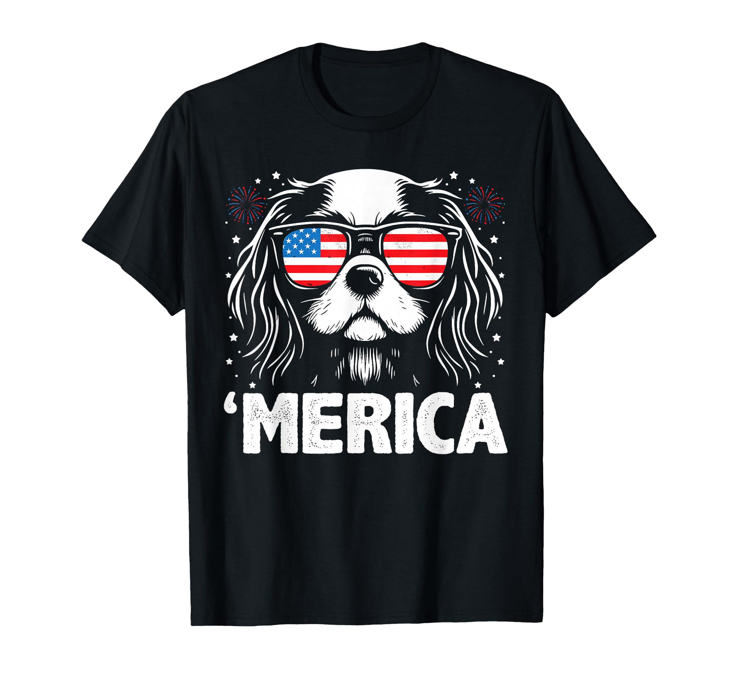 Cavalier King Charles 4th of July Merica Patriotic Dog Tee T-Shirt