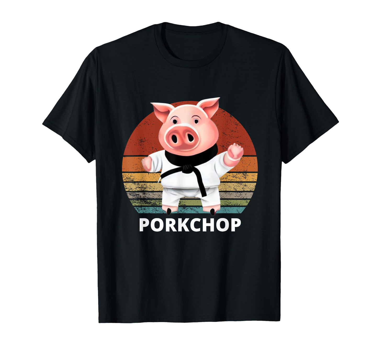 Animals Puns Pig Karate Pork Chop Pun T-Shirt