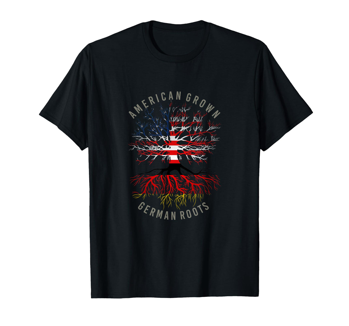 American Grown German Roots USA Germany Flag Heritage Tree T-Shirt