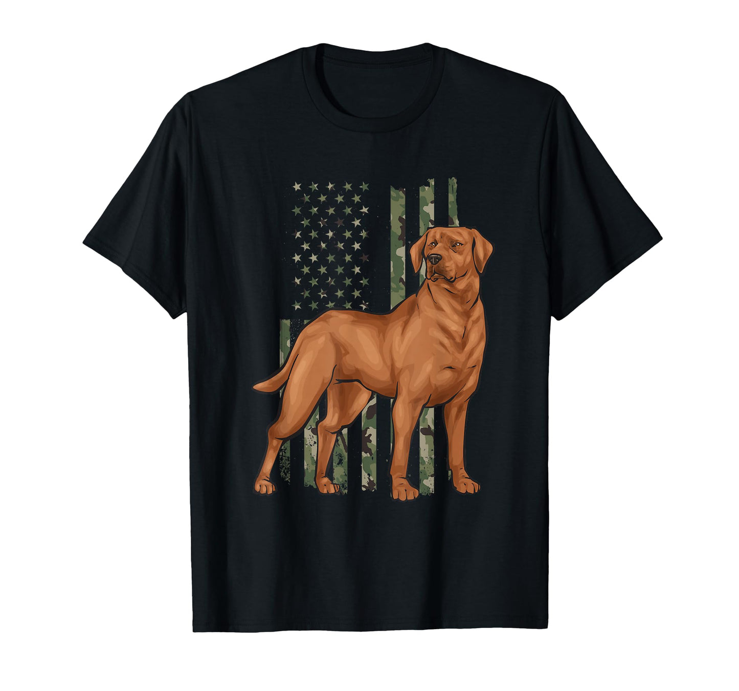 Foxred Lab American Flag Fox Red Labrador Retriever T-Shirt