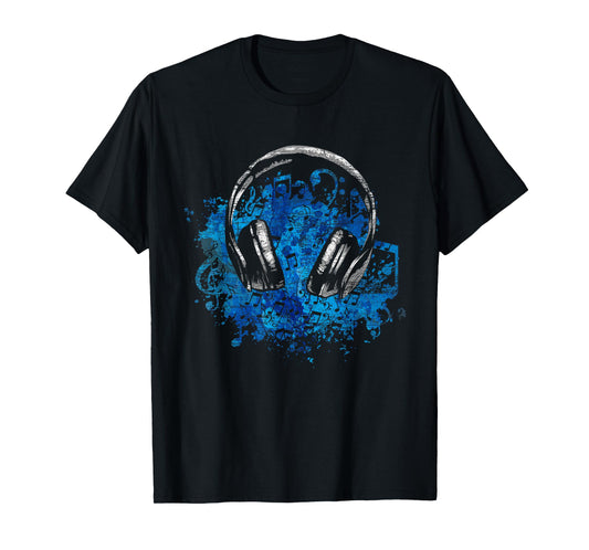 Headphones Music Lover Gift Musican Music T-Shirt Small
