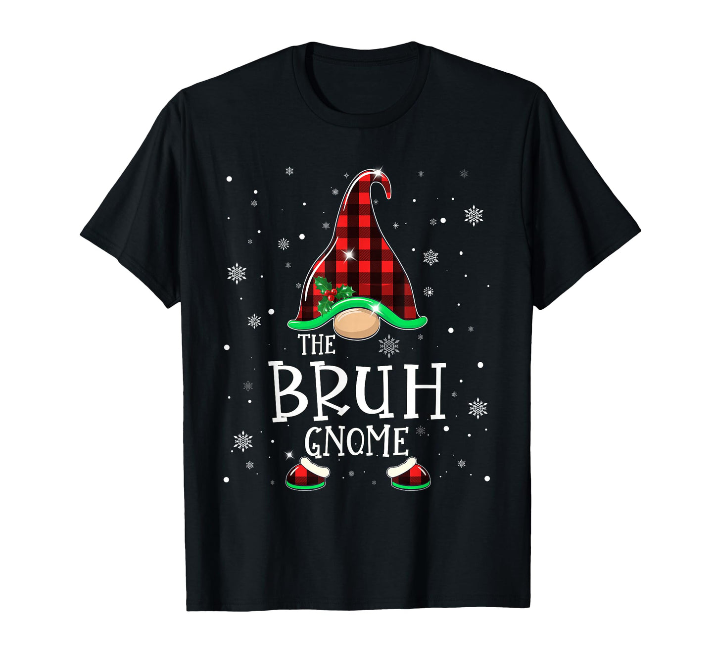 Funny BRUH Gnome Matching Christmas BRO Meme Teens Boys Xmas T-Shirt