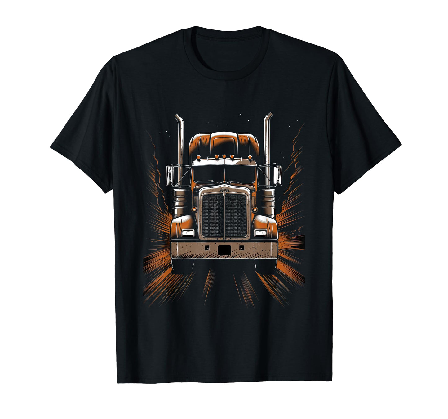 Trucker American Flag Big Rig Semi-Trailer Truck Driver T-Shirt