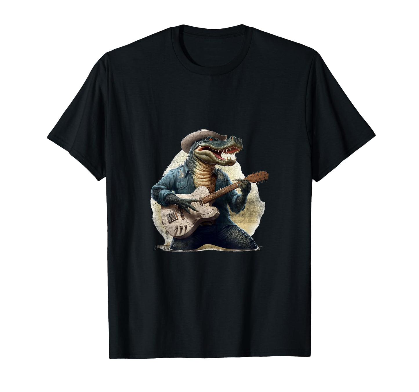 Funny Gator Alligator Playing Guitar Cowboy Country Music T-Shirt
