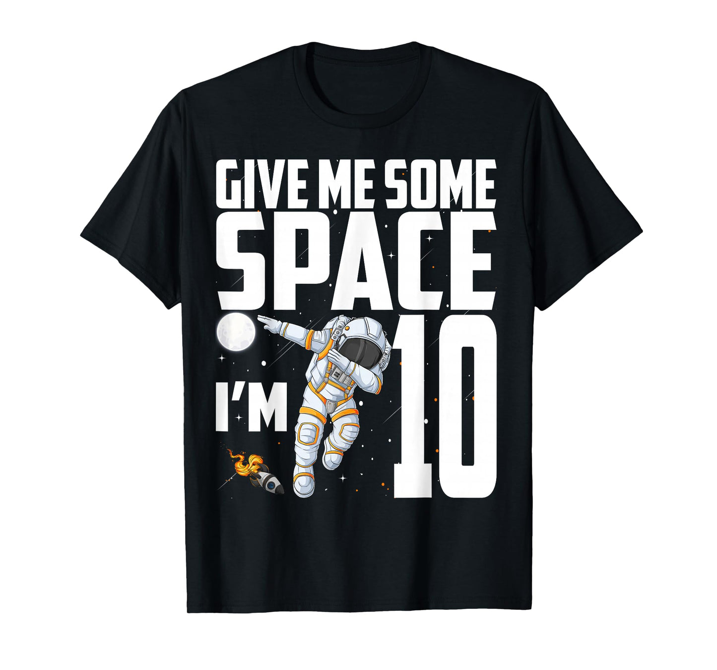 10 Year Old Outer Space 10th Birthday Astronaut Planets T-Shirt