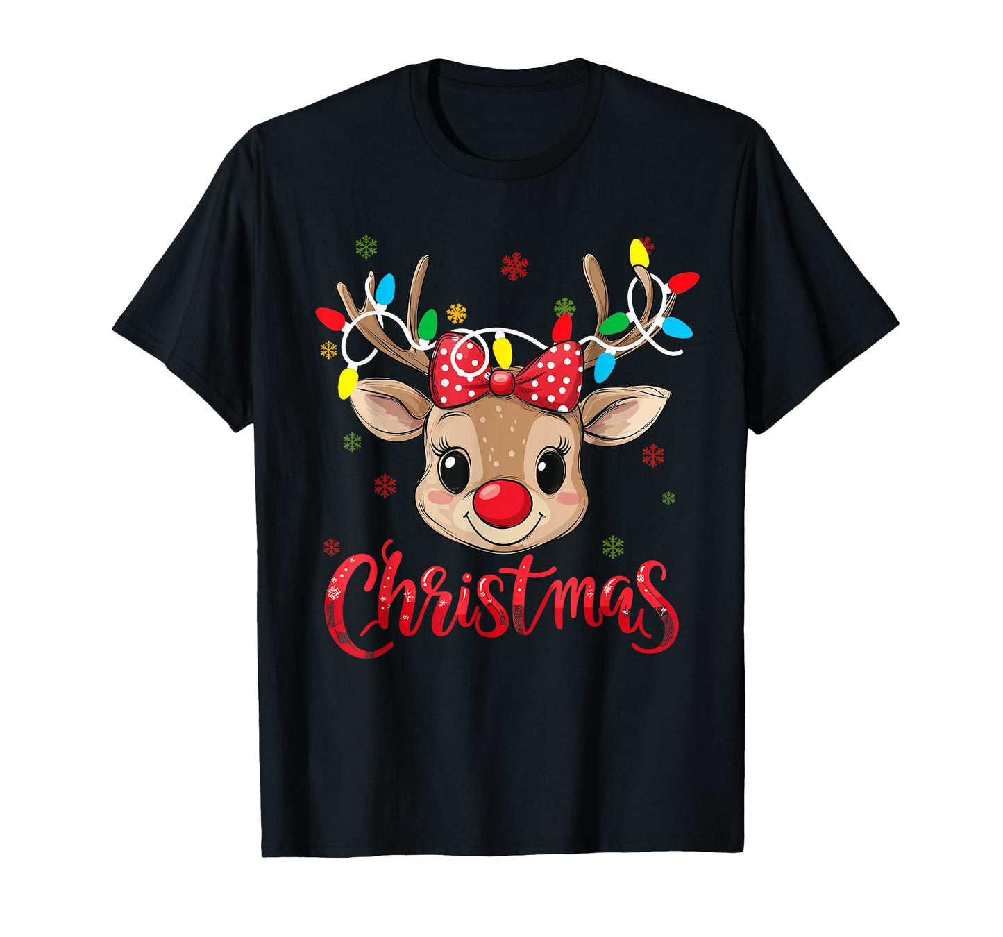 Christmas Cute Reindeer Christmas Kids Funny Deer Girl Xmas T-Shirt