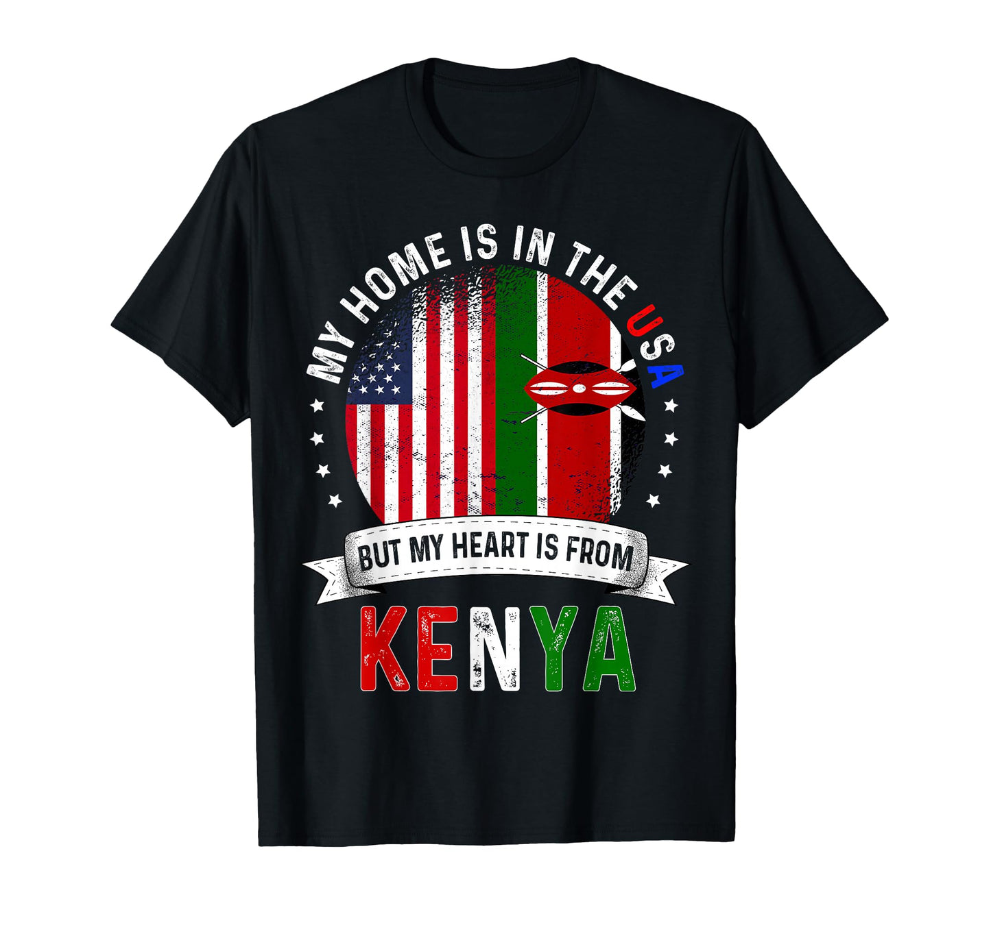kenyan American Patriot Heart is from kenya Flag T-Shirt
