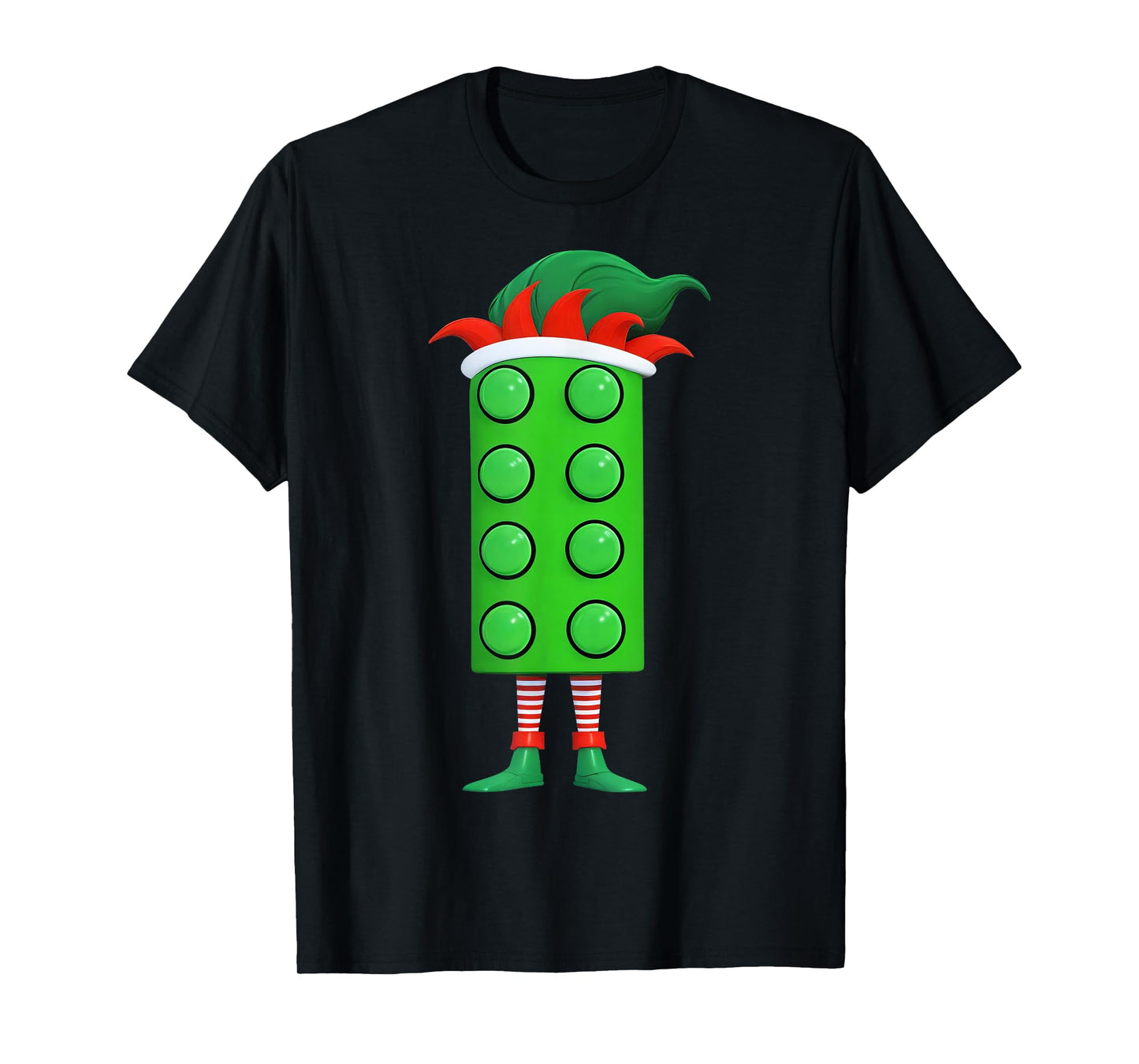 Christmas ELF Block Brick Building Xmas Master Builder Kids T-Shirt