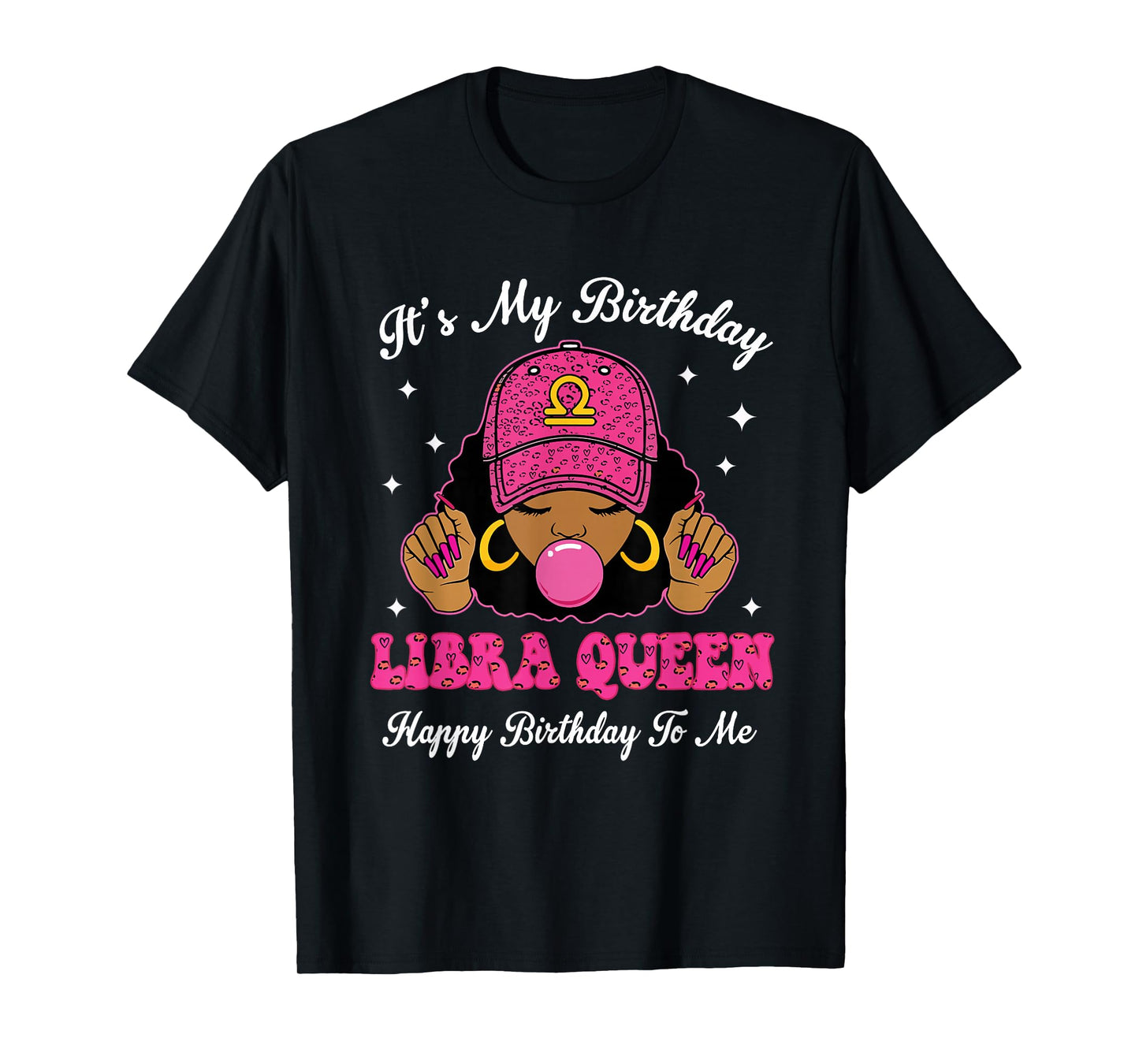 It's My Birthday Libra Queen Happy Birthday to Me Afro Girls T-Shirt